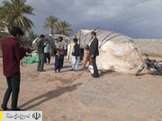 توزیع چادرهای امدادی در مناطق سیل زده کرمان توسط نیروهای جهادی ستاد اجرایی فرمان امام