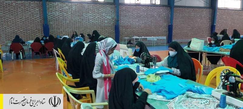 تولید ماسک و اقلام بهداشتی توسط نیروهای جهادی ستاد اجرایی فرمان امام در کرمان