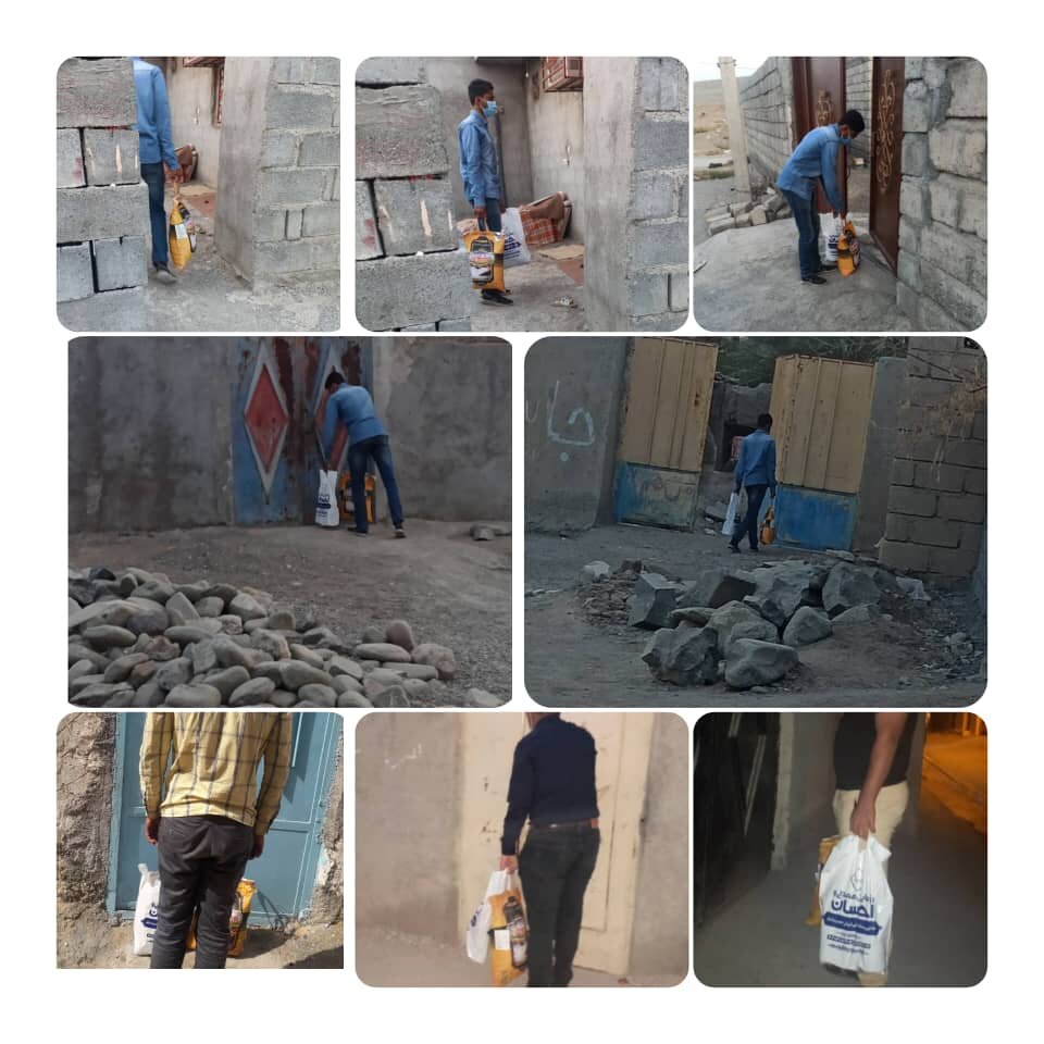 توزیع بسته های معیشتی اهدائی در محلات حاشیه نشین بندرعباس 