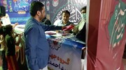برپایی غرفه نوشت افزار مشق احسان در شهر بوشهر توسط گروه های جهادی