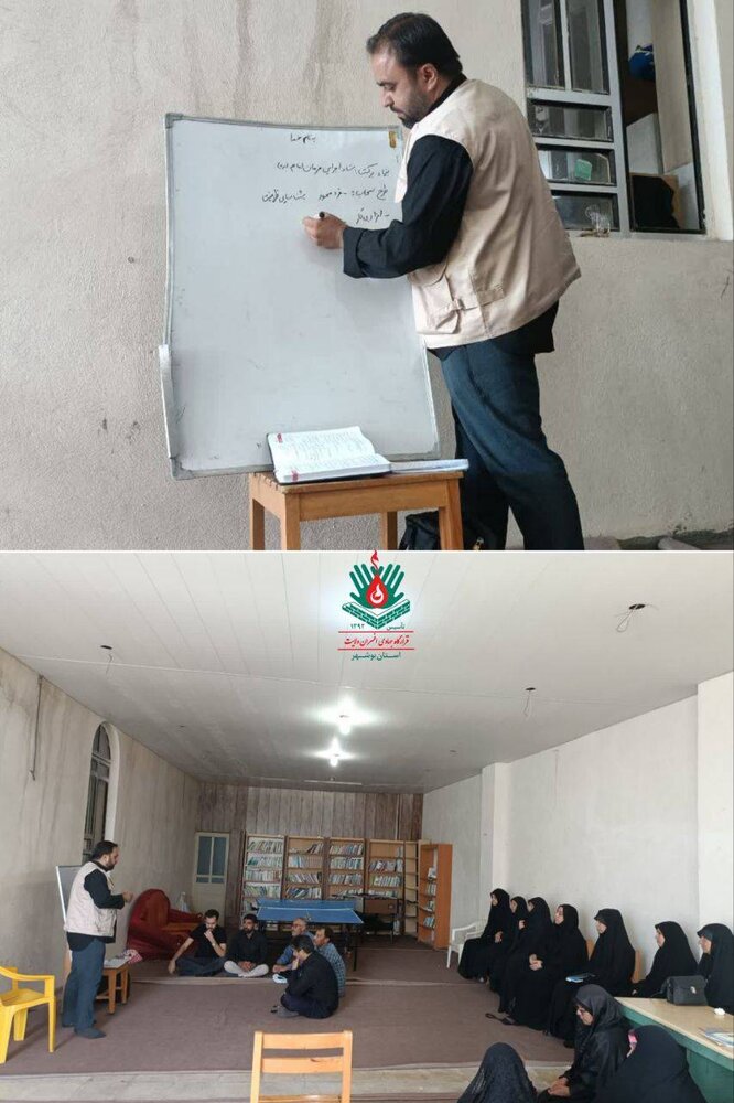 کارگاه آموزش اشتغال زایی توسط بنیاد برکت ستاد اجرایی فرمان حضرت امام(ره) در اردوی چله نوکری و خدمت شهر بوشکان-دشتستان
