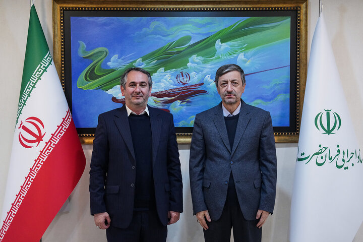 دیدار احد بیوته نماینده مردم اردبیل، نمین، نیر و سرعین در مجلس شورای اسلامی با رئیس ستاد اجرایی فرمان امام