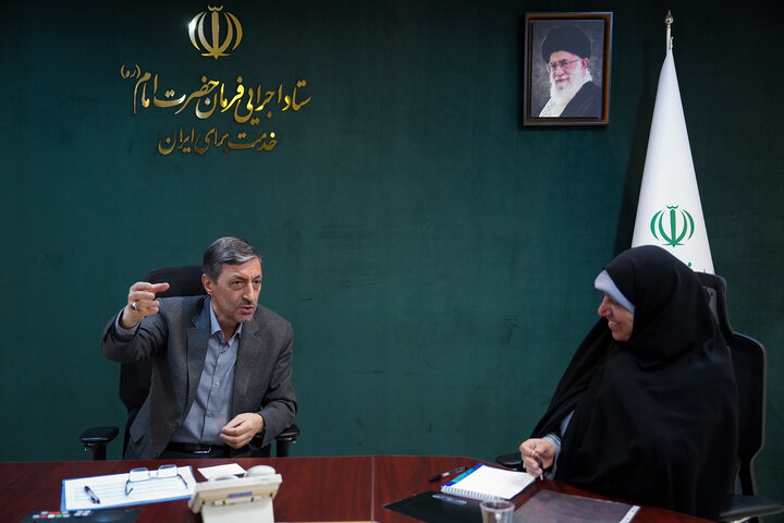 دیدار فاطمه محمدبیگی نماینده مردم قزوین، آبیک و البرز در مجلس شورای اسلامی با رئیس ستاد اجرایی فرمان امام