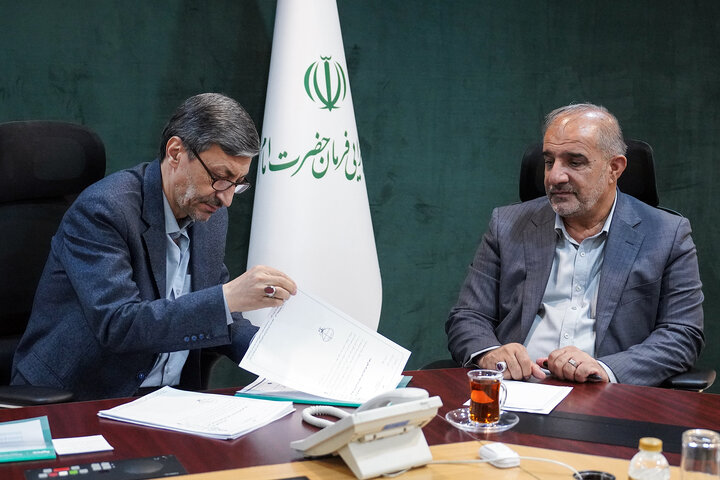 دیدار محمد جواد عسکری نماینده مردم داراب و زرین‌دشت در مجلس شورای اسلامی با رئیس ستاد اجرایی فرمان امام