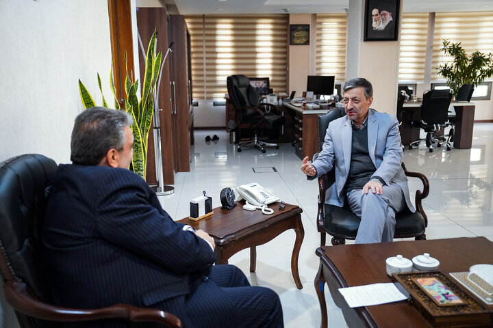 دیدار محمدجواد کولیوند استاندار سمنان با سید پرویز فتاح رئیس ستاد اجرایی فرمان امام