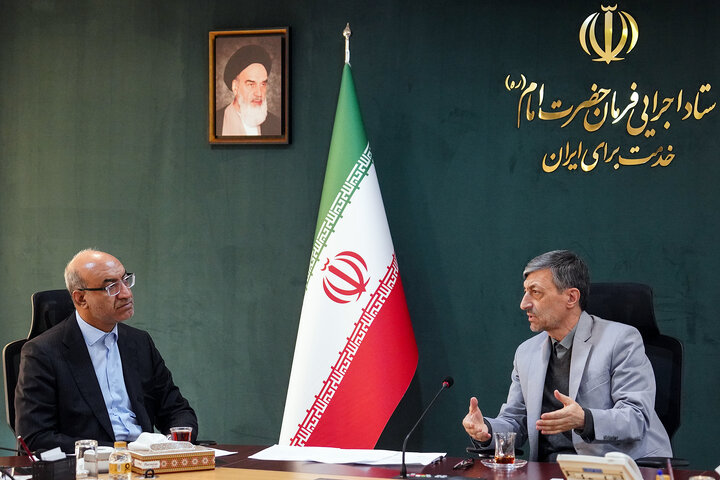 دیدار منوچهر حبیبی استاندار کرمانشاه با سید پرویز فتاح رئیس ستاد اجرایی فرمان امام