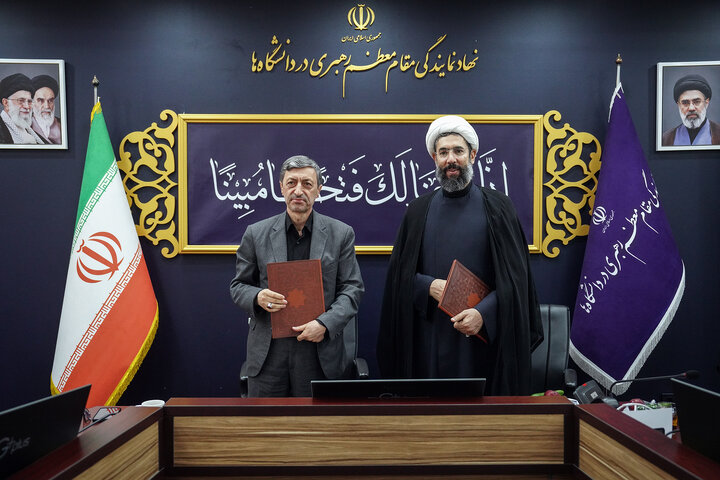 امضای تفاهم‌نامه همکاری مشترک در دیدار فتاح با رئیس نهاد نمایندگی مقام معظم رهبری در دانشگاه‌ها
