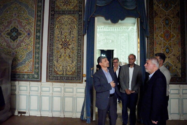 بازدید رئیس ستاد اجرایی فرمان امام و وزیر میراث فرهنگی از آثار حمله دشمن به مجموعه تاریخی سعدآباد