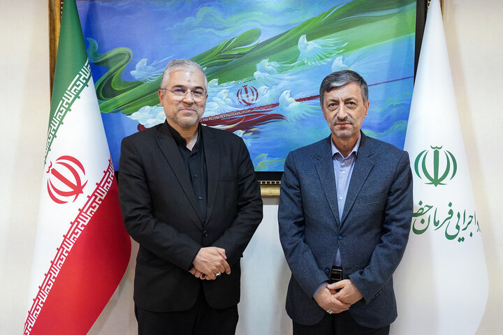 دیدار پیمان فلسفی نماینده مردم تهران، ری، شمیرانات، اسلامشهر و پردیس در مجلس شورای اسلامی با رئیس ستاد اجرایی فرمان امام