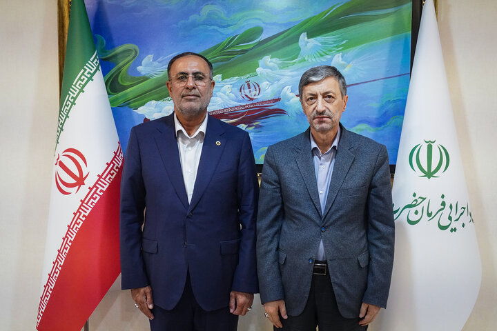 دیدار منصور شکرالهی نماینده مردم کهنوج در مجلس شورای اسلامی با رئیس ستاد اجرایی فرمان امام